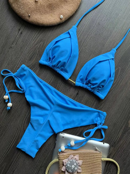 Triangle Bathing Suit - Brazilian Bikinis Two Piece Bikini Push Up Swimsuit Low Waist - ZOOMNSTORE