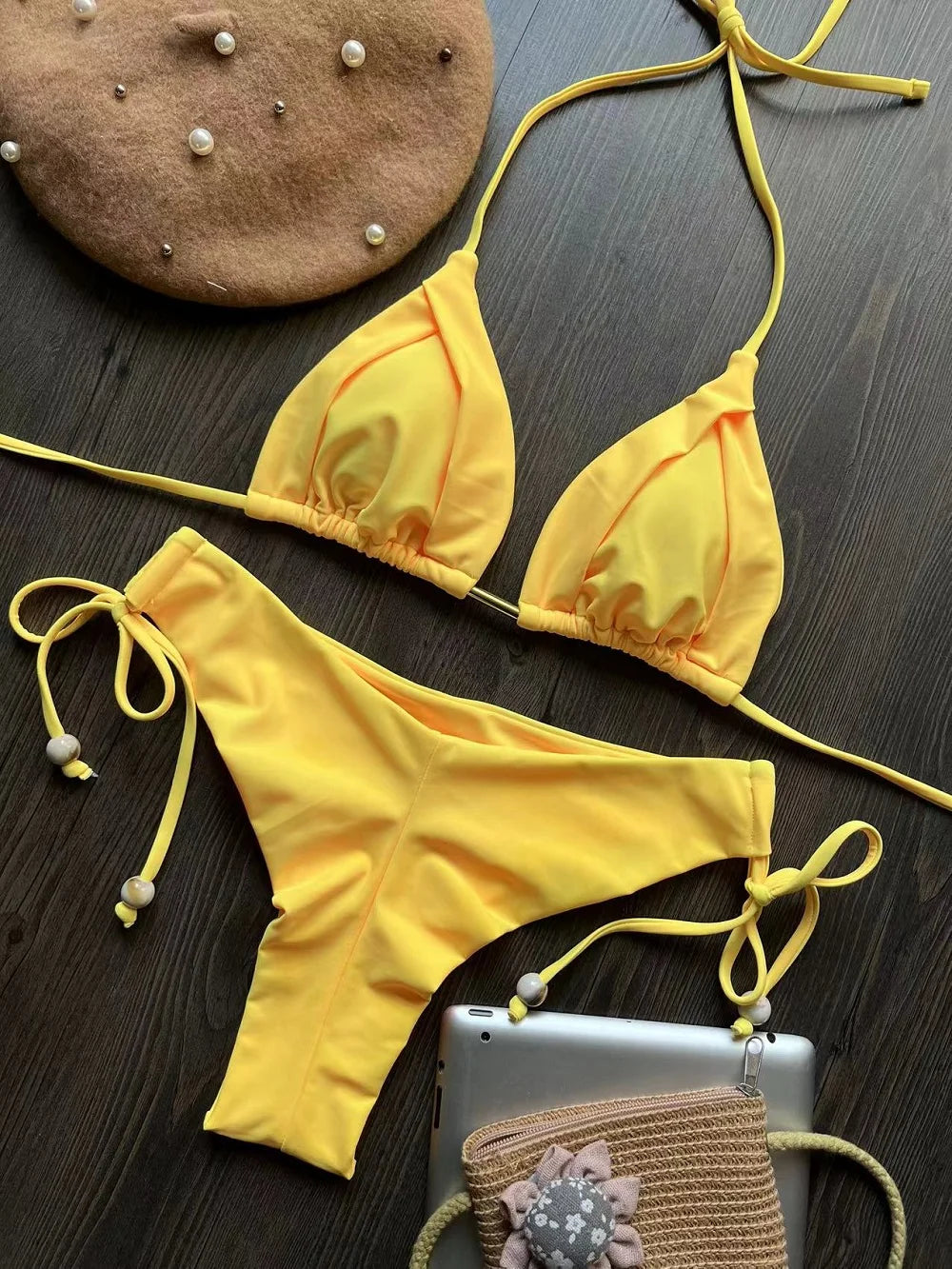 Triangle Bathing Suit - Brazilian Bikinis Two Piece Bikini Push Up Swimsuit Low Waist - ZOOMNSTORE