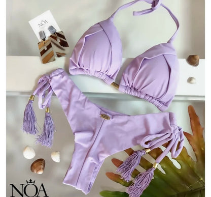 Triangle Bathing Suit - Brazilian Bikinis Two Piece Bikini Push Up Swimsuit Low Waist - ZOOMNSTORE
