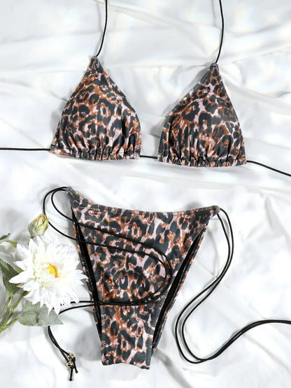 Triangle Bikini Set - Sexy Mini Micro Thong Swimwear With Wire Free Support - ZOOMNSTORE
