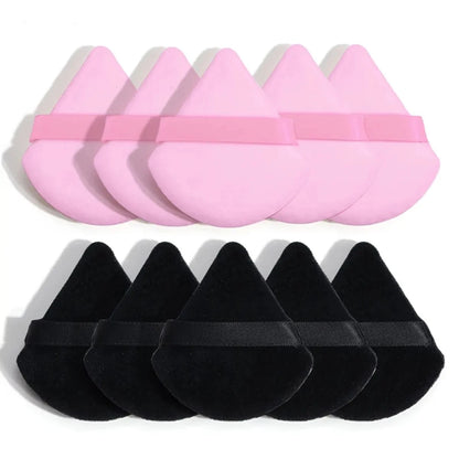 Triangle Powder Puff - 10Pcs Soft Plush Makeup Foundation Sponges for Wet Dry Use - ZOOMNSTORE