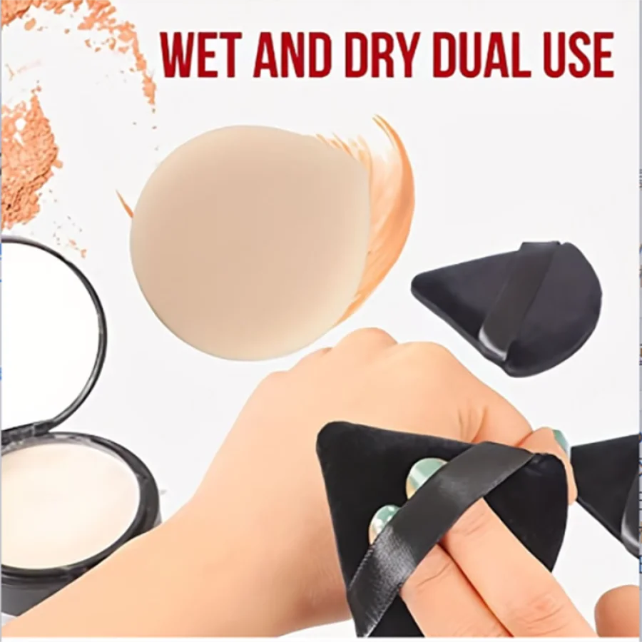 Triangle Powder Puff - 10Pcs Soft Plush Makeup Foundation Sponges for Wet Dry Use - ZOOMNSTORE