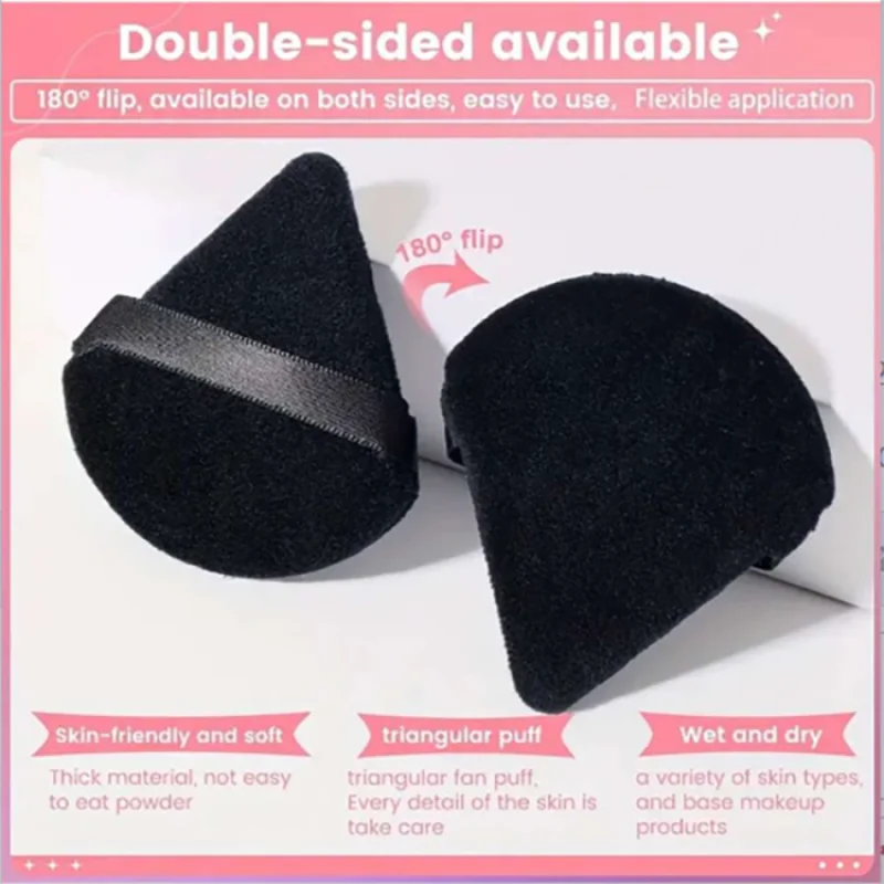 Triangle Powder Puff - 10Pcs Soft Plush Makeup Foundation Sponges for Wet Dry Use - ZOOMNSTORE