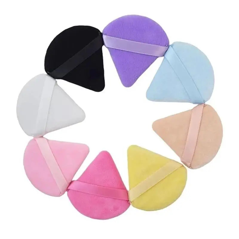 Triangle Powder Puff - 10Pcs Soft Plush Makeup Foundation Sponges for Wet Dry Use - ZOOMNSTORE