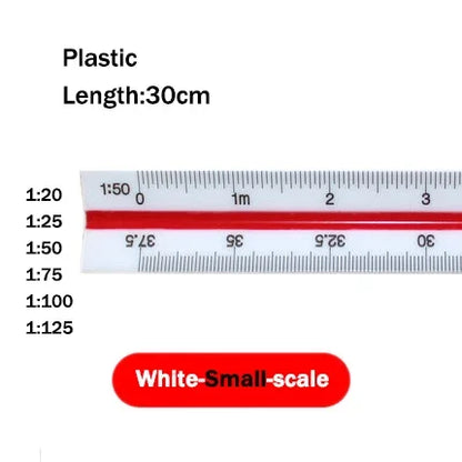 30cm Triangular Scale Ruler 1:20-1:500 Metal Plastic Straight Ruler Metric Architect Engineer Accurate Drafting Measure Tool - ZOOMNSTORE