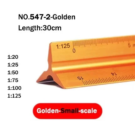 30cm Triangular Scale Ruler 1:20-1:500 Metal Plastic Straight Ruler Metric Architect Engineer Accurate Drafting Measure Tool - ZOOMNSTORE