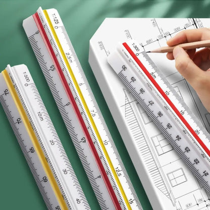 Three-edge scale triangle large-scale drawing indoor architectural drawing magnifying ruler parallel t-shaped garment design hig - ZOOMNSTORE