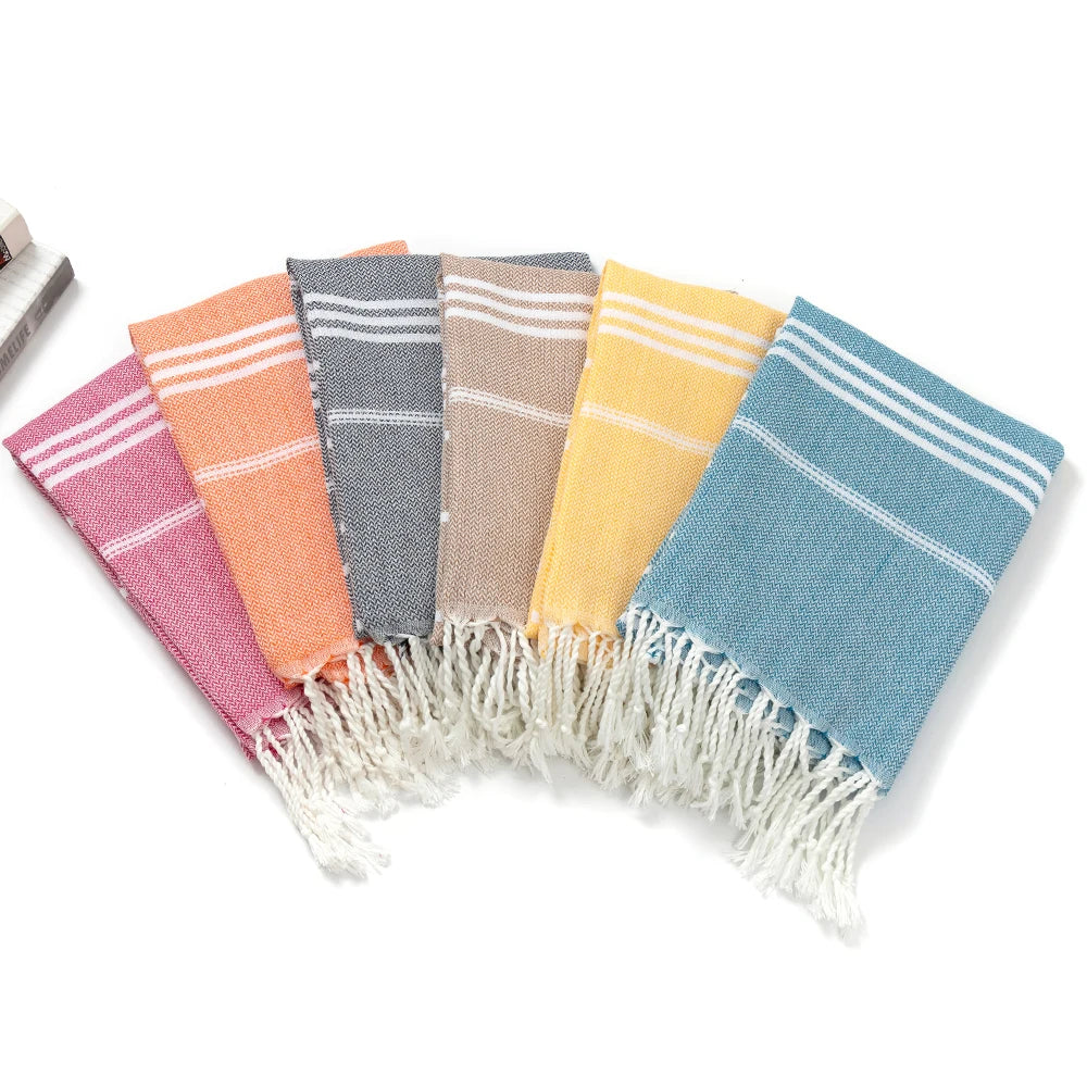 Cotton Turkish Beach Towel 90*180CM Sauna Spa Gym sports Fitness Fringed Bath Towel kitchen Soft Absorbent Quick drying towels - ZOOMNSTORE