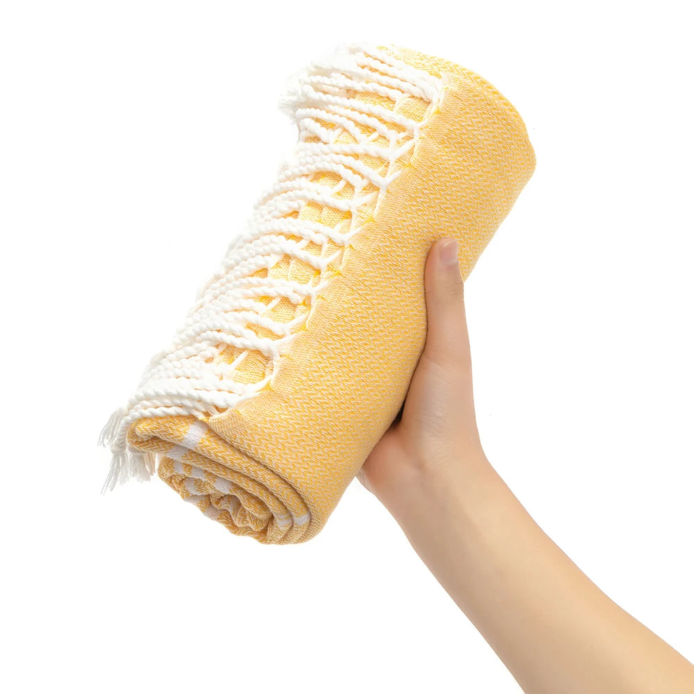Cotton Turkish Beach Towel 90*180CM Sauna Spa Gym sports Fitness Fringed Bath Towel kitchen Soft Absorbent Quick drying towels - ZOOMNSTORE