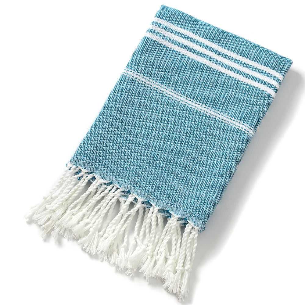 Cotton Turkish Beach Towel 90*180CM Sauna Spa Gym sports Fitness Fringed Bath Towel kitchen Soft Absorbent Quick drying towels - ZOOMNSTORE