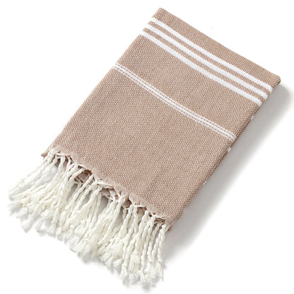 Cotton Turkish Beach Towel 90*180CM Sauna Spa Gym sports Fitness Fringed Bath Towel kitchen Soft Absorbent Quick drying towels - ZOOMNSTORE