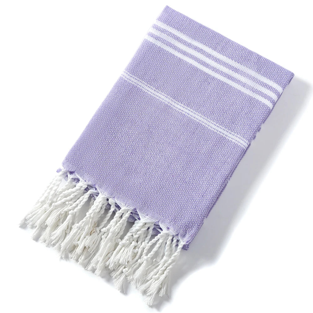 Cotton Turkish Beach Towel 90*180CM Sauna Spa Gym sports Fitness Fringed Bath Towel kitchen Soft Absorbent Quick drying towels - ZOOMNSTORE