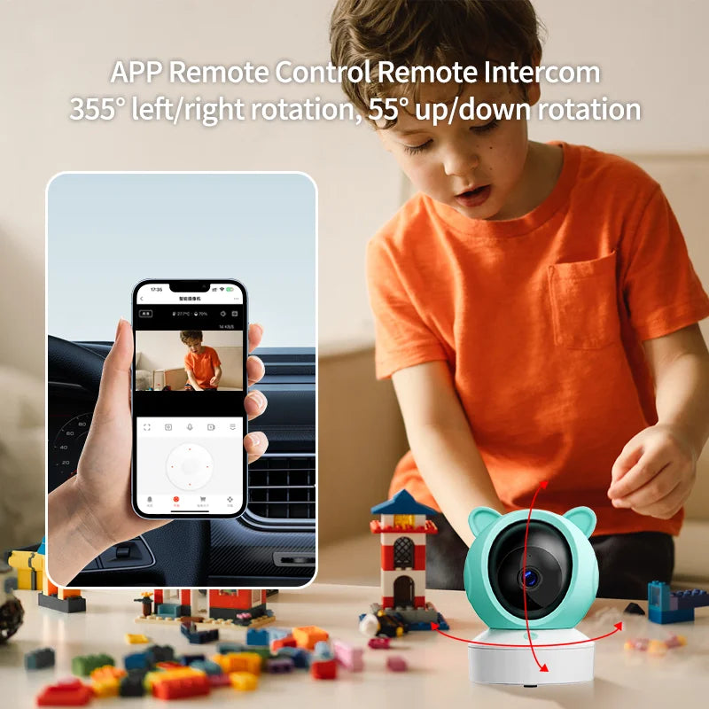DANMINI 5 "tuya baby monitor 2K high definition WiFi remote mobile APP control up, down, left and right rotation gimbal camera - ZOOMNSTORE
