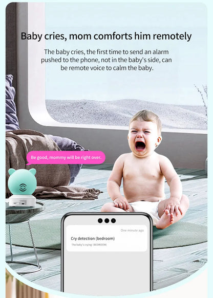 DANMINI 5 "tuya baby monitor 2K high definition WiFi remote mobile APP control up, down, left and right rotation gimbal camera - ZOOMNSTORE