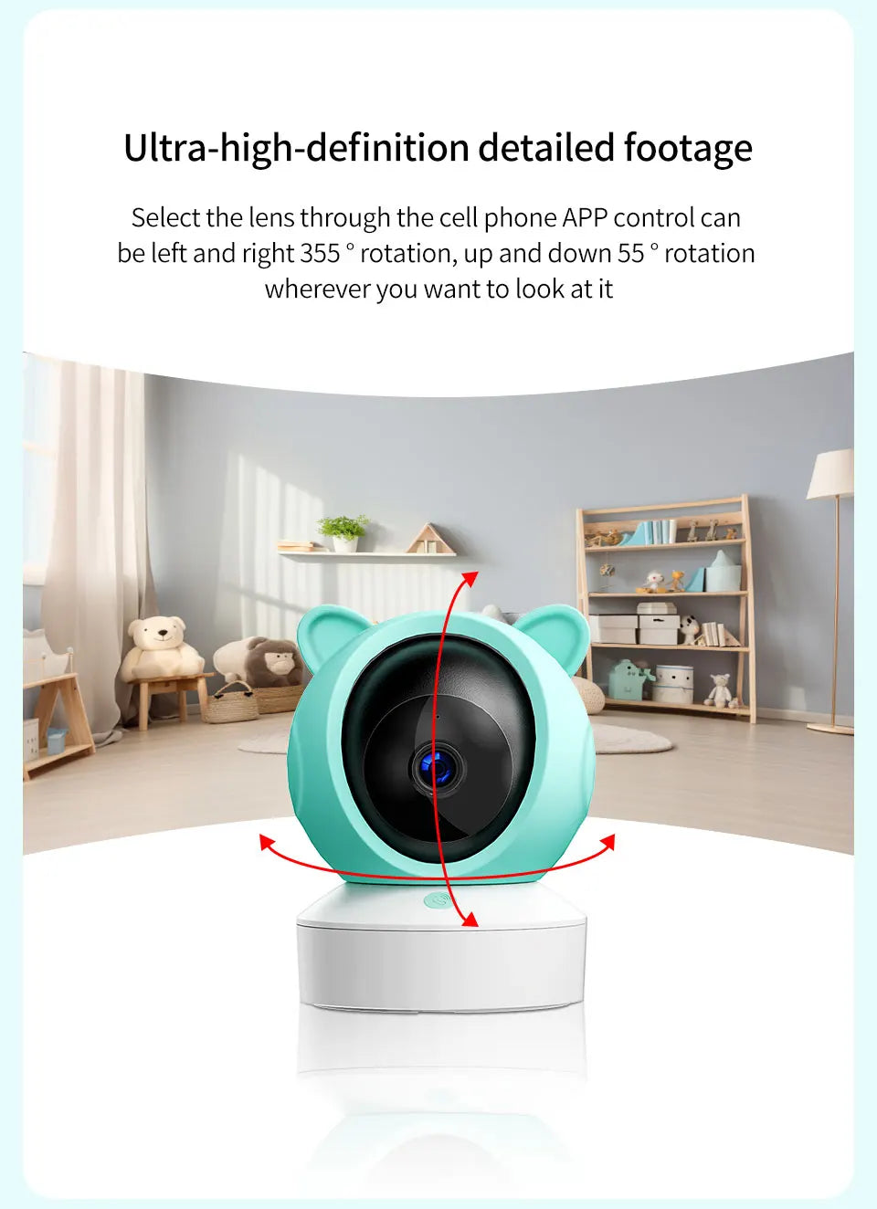 DANMINI 5 "tuya baby monitor 2K high definition WiFi remote mobile APP control up, down, left and right rotation gimbal camera - ZOOMNSTORE