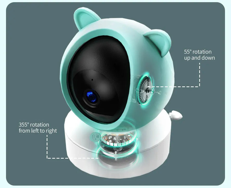 DANMINI 5 "tuya baby monitor 2K high definition WiFi remote mobile APP control up, down, left and right rotation gimbal camera - ZOOMNSTORE