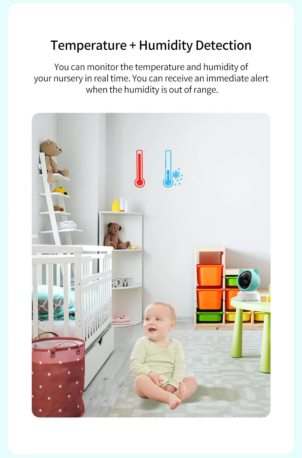 DANMINI 5 "tuya baby monitor 2K high definition WiFi remote mobile APP control up, down, left and right rotation gimbal camera - ZOOMNSTORE