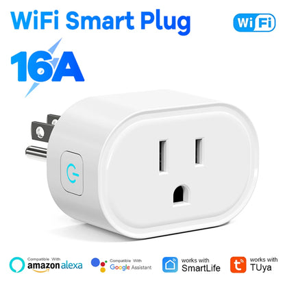 Tuya Smart Plug – US Standard WiFi Smart Socket With Alexa & Google Assistant Control - ZOOMNSTORE