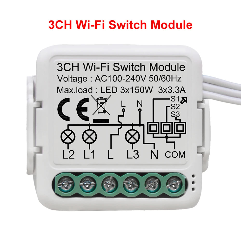 Tuya WiFi Smart Light Switch Module - 2-Way Control App Remote Alexa  Google Home Compatible - ZOOMNSTORE