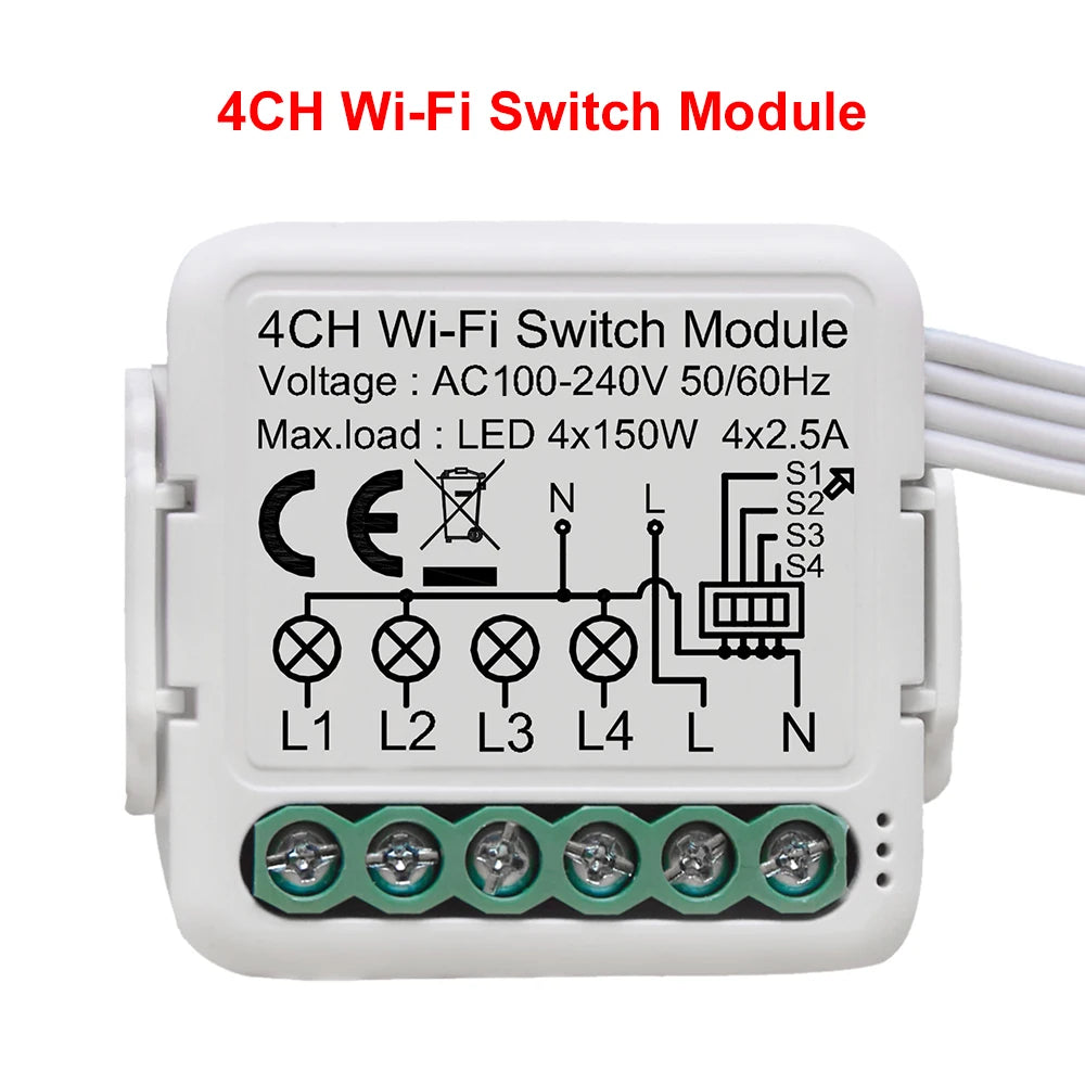 Tuya WiFi Smart Light Switch Module - 2-Way Control App Remote Alexa  Google Home Compatible - ZOOMNSTORE