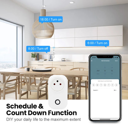 Tuya WiFi Smart Plug - 16A Israel Power Socket With Energy Monitor & Timer - ZOOMNSTORE