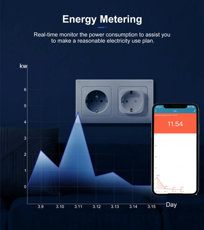 Tuya Wifi Smart Plug - 20A EU Smart Socket Outlet with Power Monitor & Timer - ZOOMNSTORE