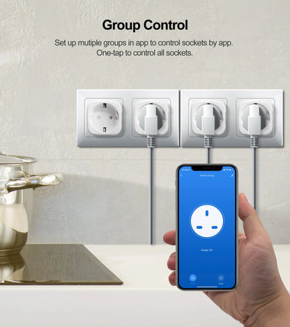 Tuya Wifi Smart Plug - 20A EU Smart Socket Outlet with Power Monitor & Timer - ZOOMNSTORE