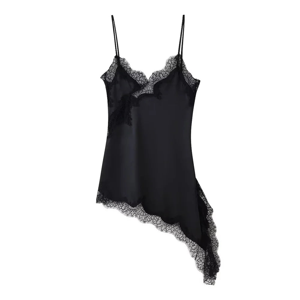 Two-Tone Lace Asymmetric Dress - Womens SpringSummer Fashion - ZOOMNSTORE