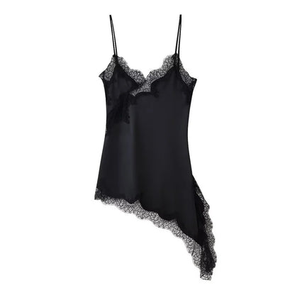 Two-Tone Lace Asymmetric Dress - Womens SpringSummer Fashion - ZOOMNSTORE