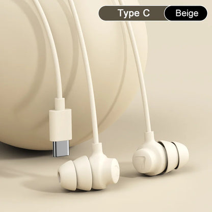 Type C Sleep Earphones – Wired In-Ear Headphones With Active Noise Cancelling Mic - ZOOMNSTORE