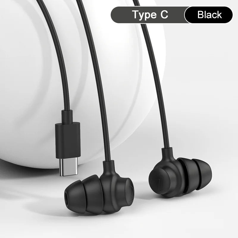 Type C Sleep Earphones – Wired In-Ear Headphones With Active Noise Cancelling Mic - ZOOMNSTORE