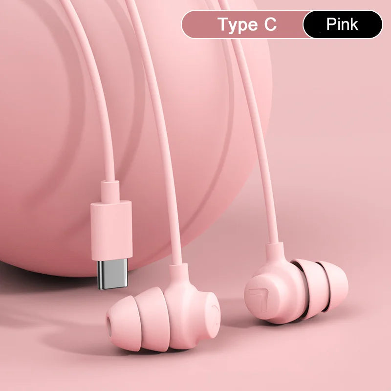 Type C Sleep Earphones – Wired In-Ear Headphones With Active Noise Cancelling Mic - ZOOMNSTORE