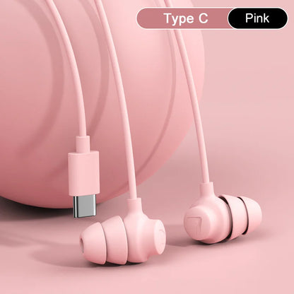 Type C Sleep Earphones – Wired In-Ear Headphones With Active Noise Cancelling Mic - ZOOMNSTORE