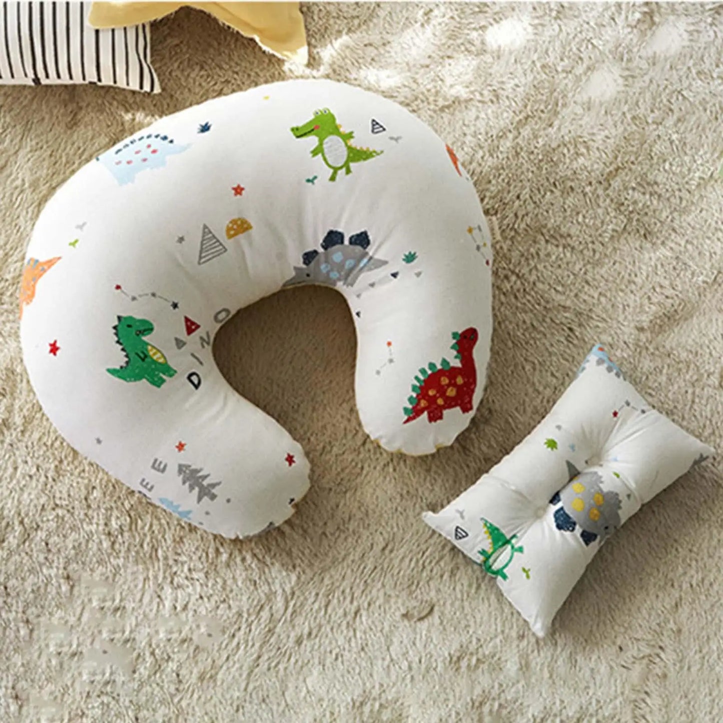 U-Shaped Baby Nursing & Feeding Cushion Waist Support for Breastfeeding Breathable Fabric Ergonomic Shape Nursing Cushion - ZOOMNSTORE
