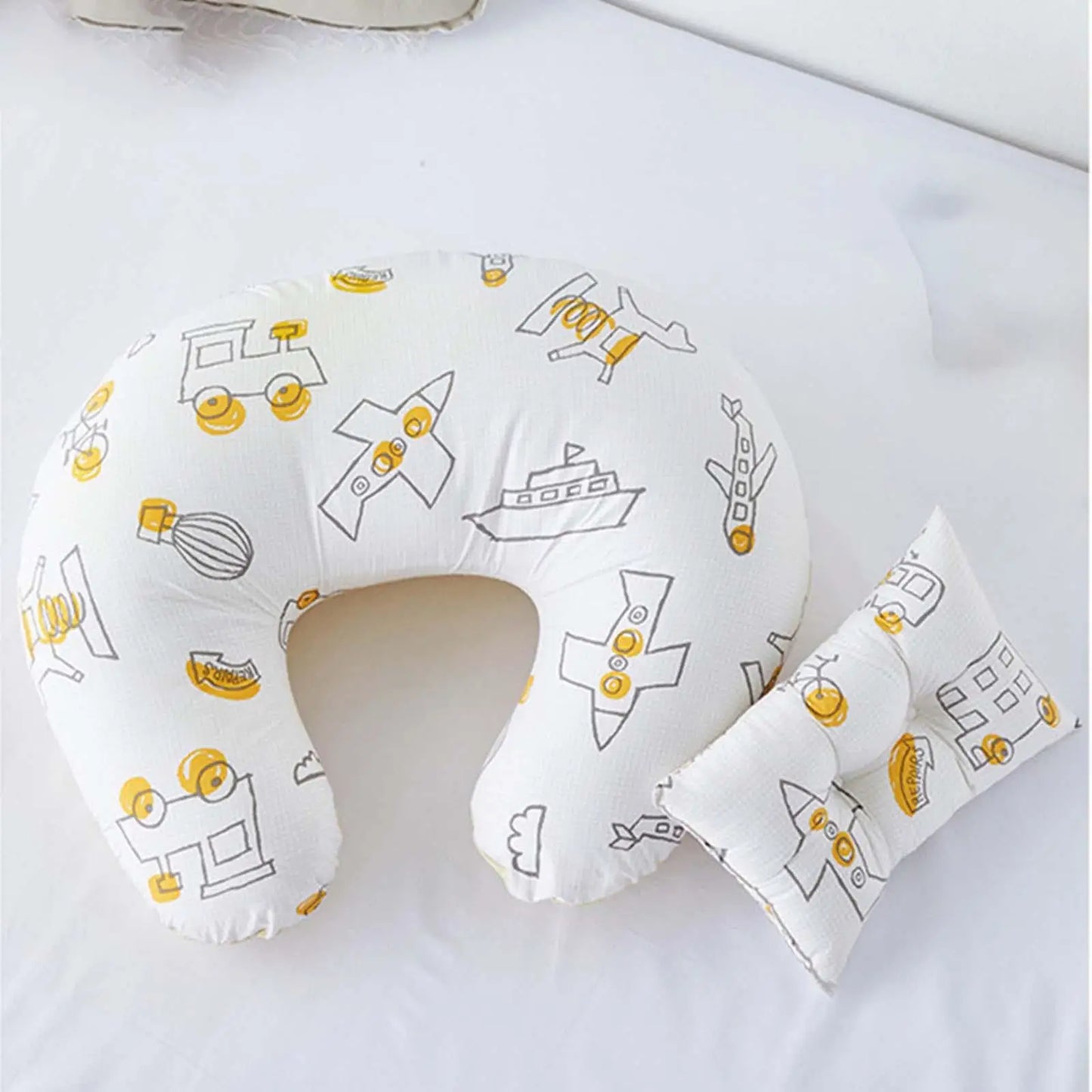 U-Shaped Baby Nursing & Feeding Cushion Waist Support for Breastfeeding Breathable Fabric Ergonomic Shape Nursing Cushion - ZOOMNSTORE
