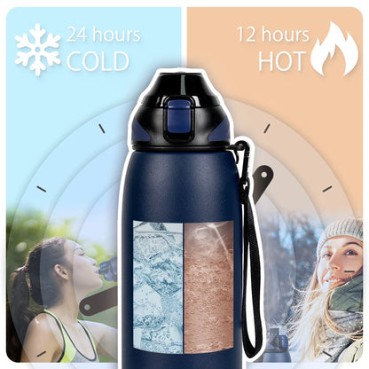 Fjbottle Water Bottle 1L Vacuum Sports Bottle Warm and Cold Drink Stainless Steel Vacuum Flask