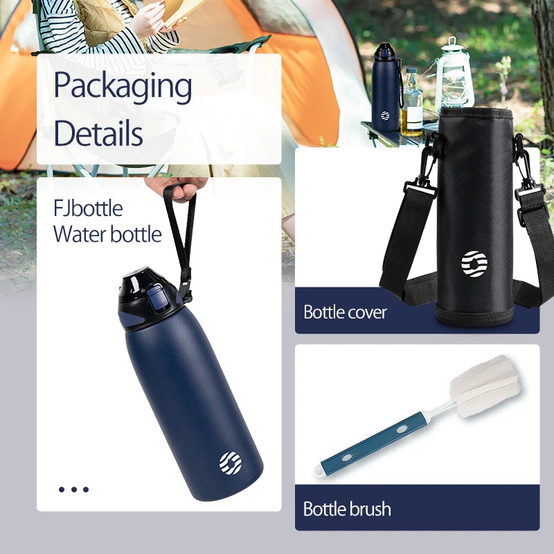 Fjbottle Water Bottle 1L Vacuum Sports Bottle Warm and Cold Drink Stainless Steel Vacuum Flask