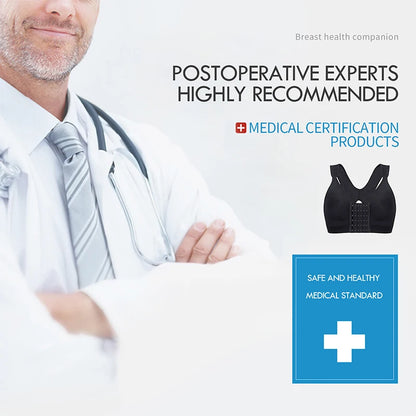 Post Surgery Bra Seamless Sports Front Closure Wirefree Support Adjustable Strap