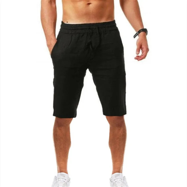 Cotton Linen Harem Pants Men Solid Elastic Waist Streetwear Joggers 2022 New Baggy Drop-crotch Pants Casual Trousers Men Running