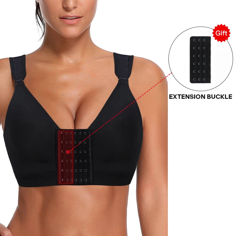Post Surgery Bra Seamless Sports Front Closure Wirefree Support Adjustable Strap
