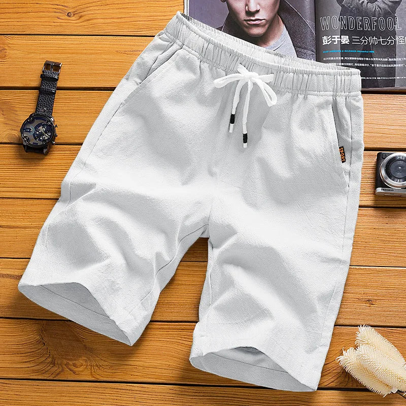Men's Cargo Shorts – Green Summer Bermuda With Flap Pockets & Drawstring Waist