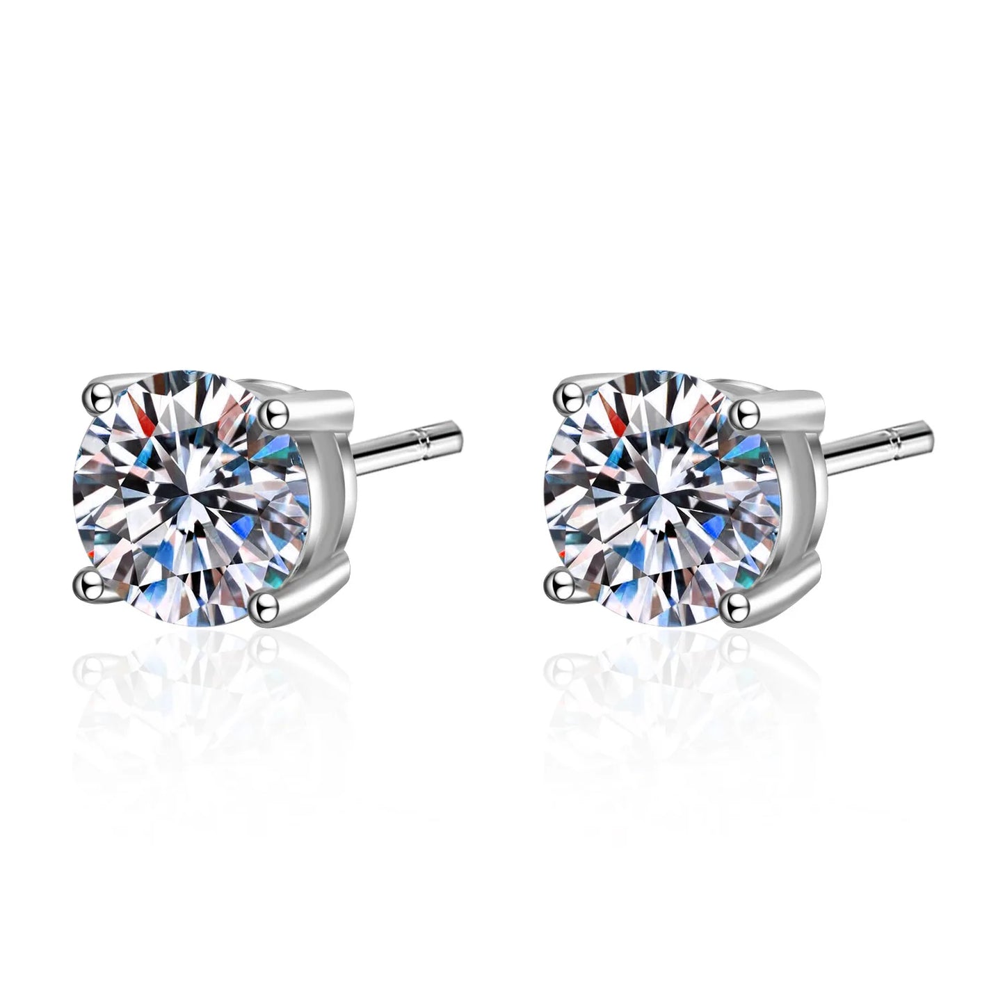 2.0ct Moissanite Stud Earrings – 925 Sterling Silver