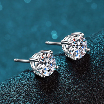 2.0ct Moissanite Stud Earrings – 925 Sterling Silver