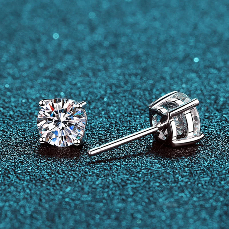 2.0ct Moissanite Stud Earrings – 925 Sterling Silver