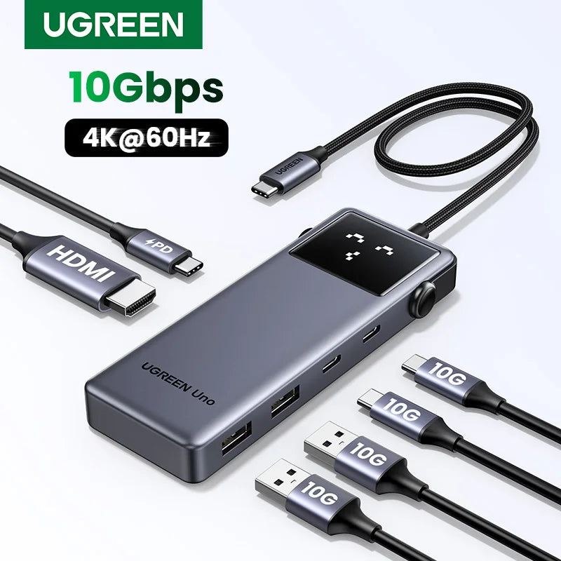 UGREEN USB C HUB 6-in-1 Docking Station – 4K60Hz HDMI Adapter, PD100W Charging, USB3.2 Gen2 Ports - ZOOMNSTORE