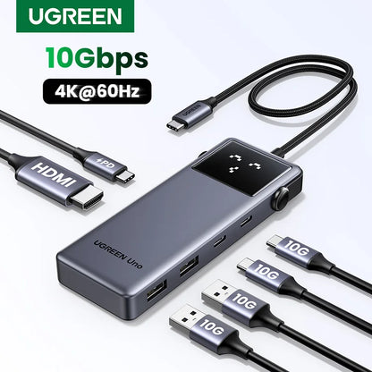 UGREEN USB C HUB 6-in-1 Docking Station – 4K60Hz HDMI Adapter, PD100W Charging, USB3.2 Gen2 Ports - ZOOMNSTORE