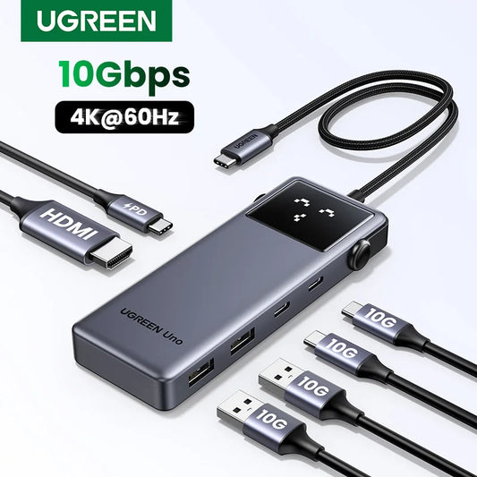 UGREEN USB C HUB 6-in-1 Docking Station – 4K60Hz HDMI Adapter, PD100W Charging, USB3.2 Gen2 Ports - ZOOMNSTORE