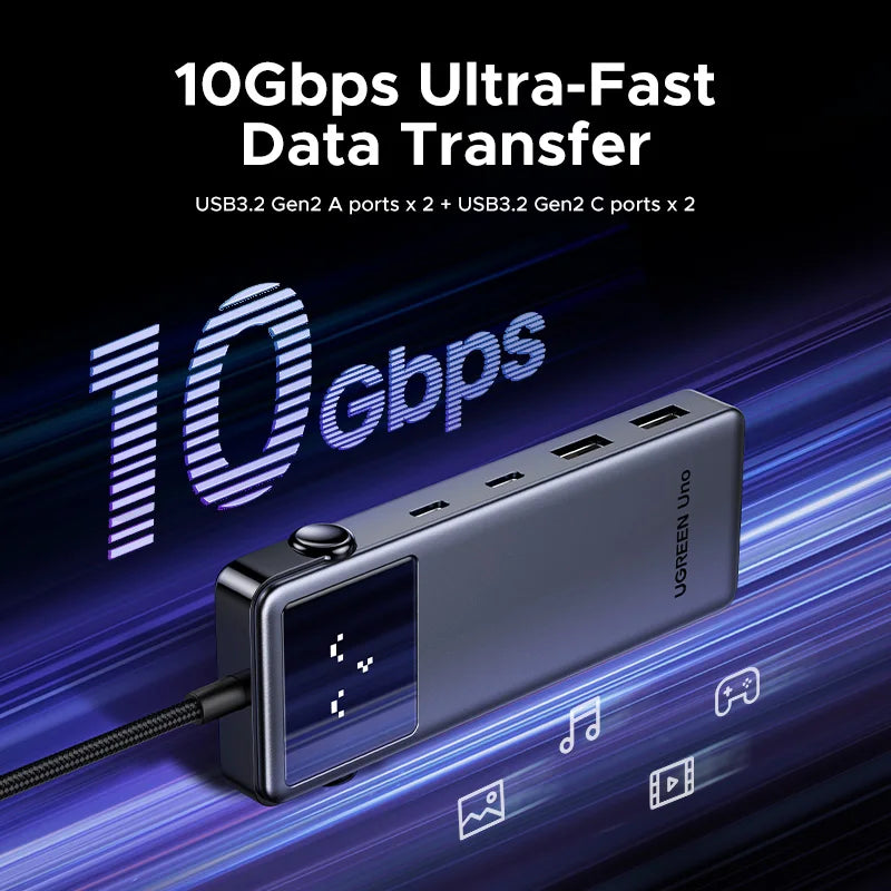 UGREEN USB C HUB 6-in-1 Docking Station – 4K60Hz HDMI Adapter, PD100W Charging, USB3.2 Gen2 Ports - ZOOMNSTORE
