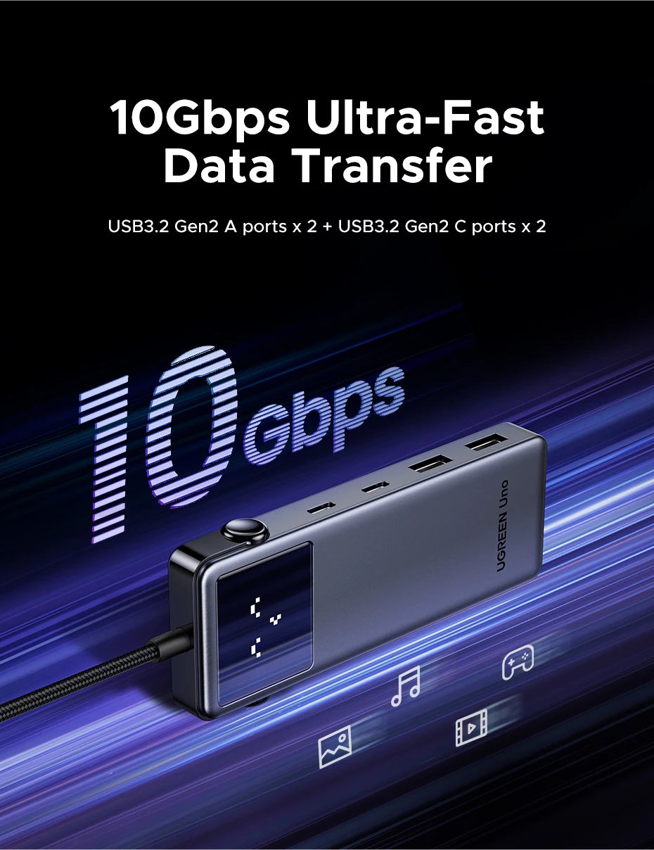 UGREEN USB C HUB 6-in-1 Docking Station – 4K60Hz HDMI Adapter, PD100W Charging, USB3.2 Gen2 Ports - ZOOMNSTORE