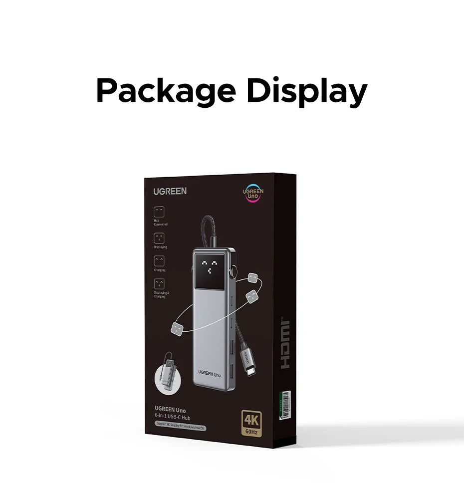 UGREEN USB C HUB 6-in-1 Docking Station – 4K60Hz HDMI Adapter, PD100W Charging, USB3.2 Gen2 Ports - ZOOMNSTORE